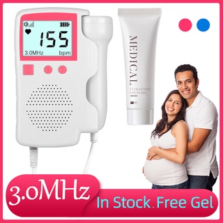In stock Free Gel Upgraded 3.0Mhz Doppler fetal heart rate monitor home Pregnancy heart rate monitor