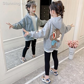 Hot sale❈№✘Girls autumn sweater 2021 new Korean style fashionable western loose children s spring and autumn big boy girl top