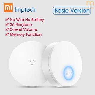 ●✽Xiaomi Mijia Linptech Self Powered Wireless Doorbell Self-generating Electricity Ringtone No Batte