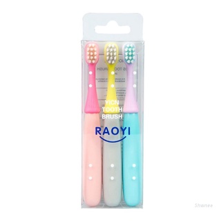 【Ready Stock】Baby Carrier ↂ❀✕Shwnee 3 Pcs/Set Soft Bristles Cute Children Toothbrushes Cartoon Mushr