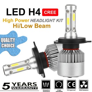 Pair H4 9003 HB2 200W 20000LM CREE LED Headlight Car Bulbs