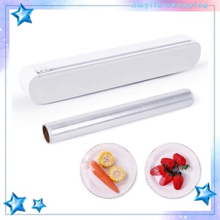 Plastic Food Wrap Dispenser With Slide Cutter Adjustable Cling Film Cutter Preservation Foil Storage (1)