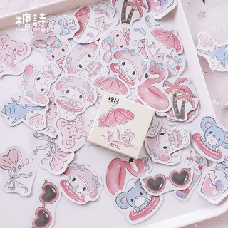 imoda 45pcs/bag Cute Cartoon Stickers Animal Diary Journal Stationery Flakes Scrapbooking DIY Decorative Sticker
