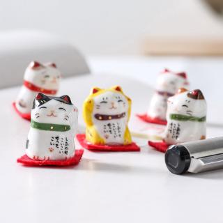 Ceramic Lucky Cat Mini Cute Cat Desktop Home Office Lucky Cat Decoration Model