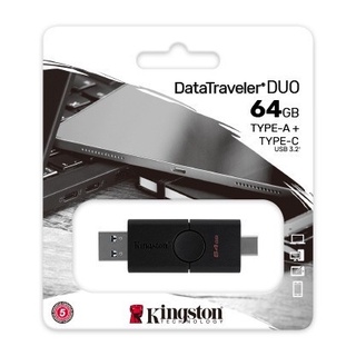 Kingston 64GB DataTraveler Duo OTG USB 3.2 Type A & Type C Dual Flash Drive DTDE/64GB