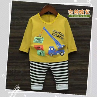 Baby & Kids Supre Cotton long sleeve Korean Design Pajama Terno For Boys Wear Set (1)