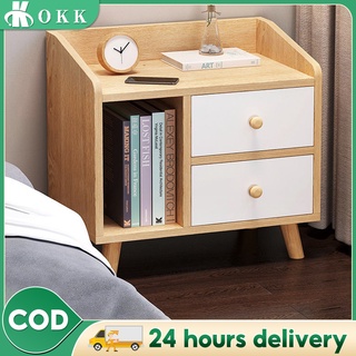 Wooden night table bedside table multi-storey bedroom storage simple dormitory rental house nordic