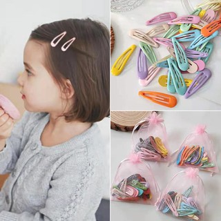 Fashion Korean Girl Candy Water Drop Hair Clips Baby Kids Children Girl Metal BB Hairpin Hair Accessories With Bag Ready Stock (4)