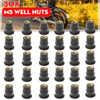 10x Motorcycle M5 5mm Metric Rubber Fairing Well Nuts Wind Screen Shield Wellnut