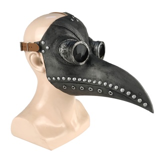 ◎✥Funny Medieval Steampunk Plague Doctor Bird Mask Latex Punk Cosplay Masks Beak Adult Halloween E