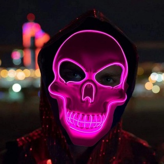 New Style Skull Glowing Horror Mask Carnival LED Mask for Party Multicolor Luminous Mask Halloween