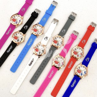 Hello Kitty HK with Apple Dial Rubber Strap Watch