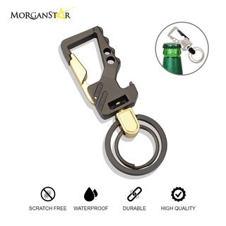 Heavy Duty Car Keychain Bottle Opener with 2 Key Rings (Gold)