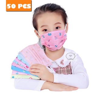 Childrens/Kids Face Mask Cartoon 50Pcs With Box