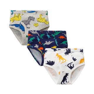 3-Pack Cotton Teenage Boys Underwear Cartoon Dinosaur Boy Kids Briefs Underwear（Random Color）