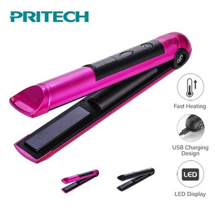 Pritech Wireless Hair Straightener Mini Flat Iron Curler