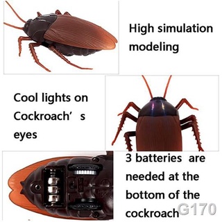 ♠Remote Control Realistic Fake Cockroach RC Prank Toys Insects Joke Scary Trick