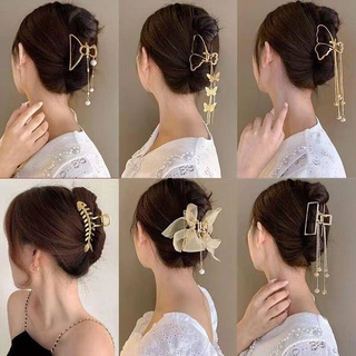 Butterfly Elegant Metal Large Hair Clip Chic Hair Clamps Exquisite Pendant Hairpin (2)