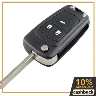 3 Button Flip Remote Key Fob Case Shell for Chevrolet Camaro Cruze Equinox