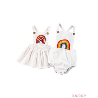 ✿KIDSUP✿Baby Girls Rainbow Series Jumpsuit / Sling Dress Fashion Casual Summer Sleeveless Cotton Outfits