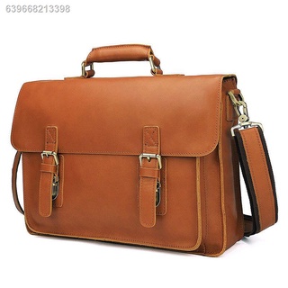 Handbag₪Bag Maletines Briefcase 15 Inch Computer Genuine Briefcase Men Laptop Leather Messenger Bag