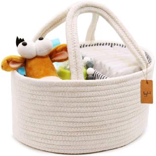 Baby Diaper Storage box Baby Diaper Bag Caddy Organizer Baby Shower Gift Basket for Kids Cotton Infant Nursery Storage Bin for Changing Tote Bag Baby