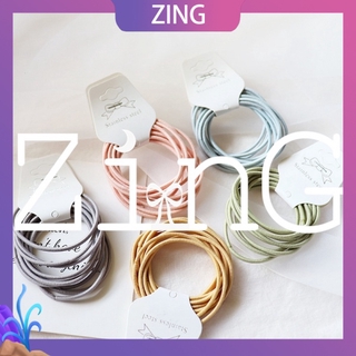 ZinG 10pcs Korean high elastic candy solid color head rope hair tie