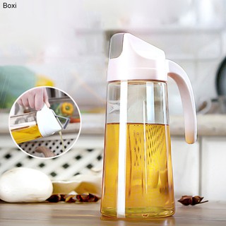 600/630ml Multipurpose Glass Oil Pot Soy Sauce Bottle Kitchen Supplies Transparent Automatic Flip