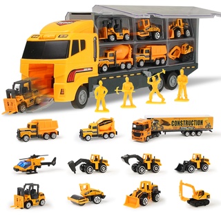 【recommended】Big Construction Trucks Set 1:64 Scale Toys Mini Diecast Alloy Car Model Engineering To