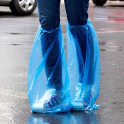 A one-time 1Pair Waterproof Plastic Disposable Rain Shoe Covers High-Top Boot Rain boots