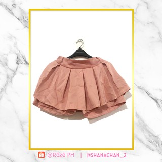 Pink Pleated Short Skirt Skort