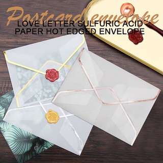 20Pcs/Set Hot Stamping Printing Paper Envelope Transparent Sier (1)