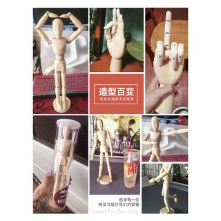 Sketch Books Mengmate Drawing Wooden Doll Wooden Hand Puppet Model Comic Sketch Puppet Ha