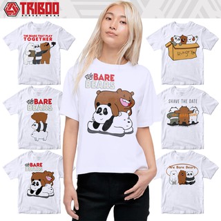 We Bare Bears Printed Unisex White T Shirt
