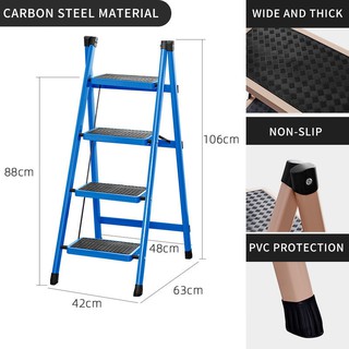 The Mini 4 Steps Stool Portable Sturdy Non-Slip Lightweight Foldable Ladder for Home Kitchen