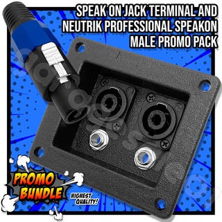 2 Speakon Jack Terminal Speaker Box Back Plate With Speak-On Plug 4 Pin Male SET (1)