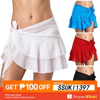 SF♫Wome‘s Beach Bikini Cover up Swim Skirt Short Wrap (1)
