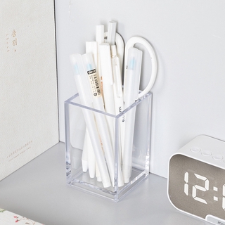 Acrylic Pen Holder Transparent Makeup Brush Storage Box Student Office Desktop Organizer