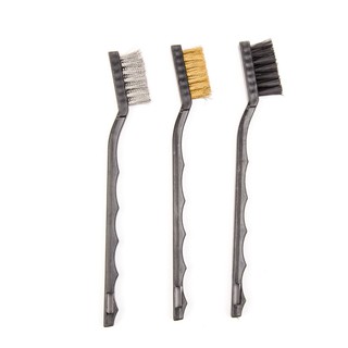 3Pcs Handy Brush Stainless Steel Nylon Brass Wire Brushes Set Cleaning Rust Kit