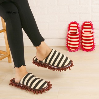 L_Ready stock Multifunctional Striped House Floor Cleaning Slippers Detachable Mopping Shoes (9)