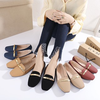Korean style women's fashion flat square toe ladies doll shoes GM78-17#