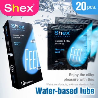 Shex Lubricant water-based lube Gel 6ml/ 20packs 2 box