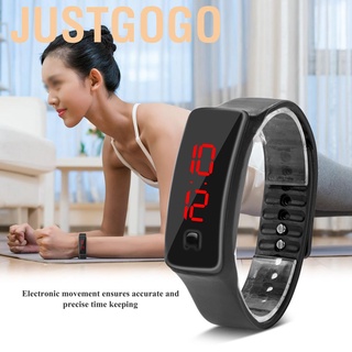 Justgogo LED Watch Sports Silicone Strap Digital 12-Hour Dial Electronic Display Wristwatch (3)