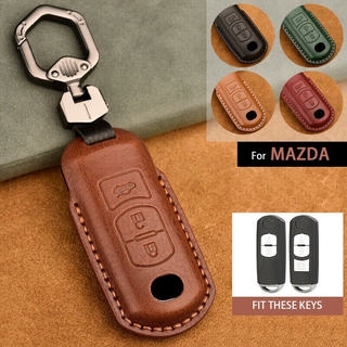 Zhixing for Genuine Leather Car Key Case For Mazda 3 6 Axela CX-5 CX-7 CX3 CX5 CX7 CX9 RX8 MX Smart Remote Fob Cover Keychain Protector Bag