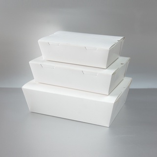 100PCS MEAL / HIGH MEAL / HIGH MEAL 2 DIVISION BOX PLAIN WHITE