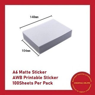 A6 Printable AWB Matte Sticker 100Sheets Per Pack