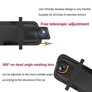 LENOVO HR17 Dashcam 9.66inch Stream media Car DVR Dual Lens FullHD 1080P Dash Cam with Night Vision (5)