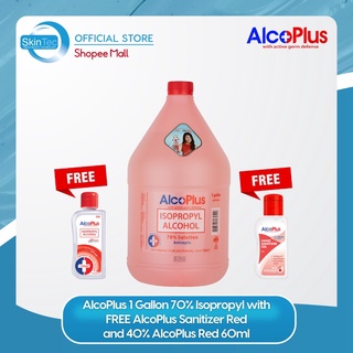 AlcoPlus 1 Gallon 70% Isopropyl with FREE AlcoPlus Sanitizer Red and 40% AlcoPlus Red 60mlIn stock T