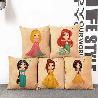 Cartoon Mermaid Lady Linen Pillow Case Sofa Cushion Covers (1)