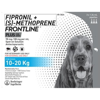Frontline Plus 10-20kg Dogs for Flea & Tick (3 Pipet/Box) 5.0